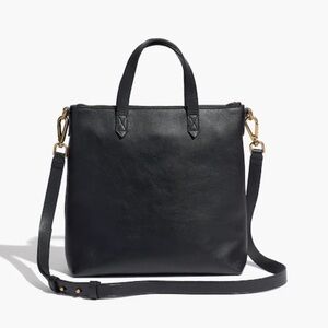 Madewell Black Leather Zip Top Crossbody Bag